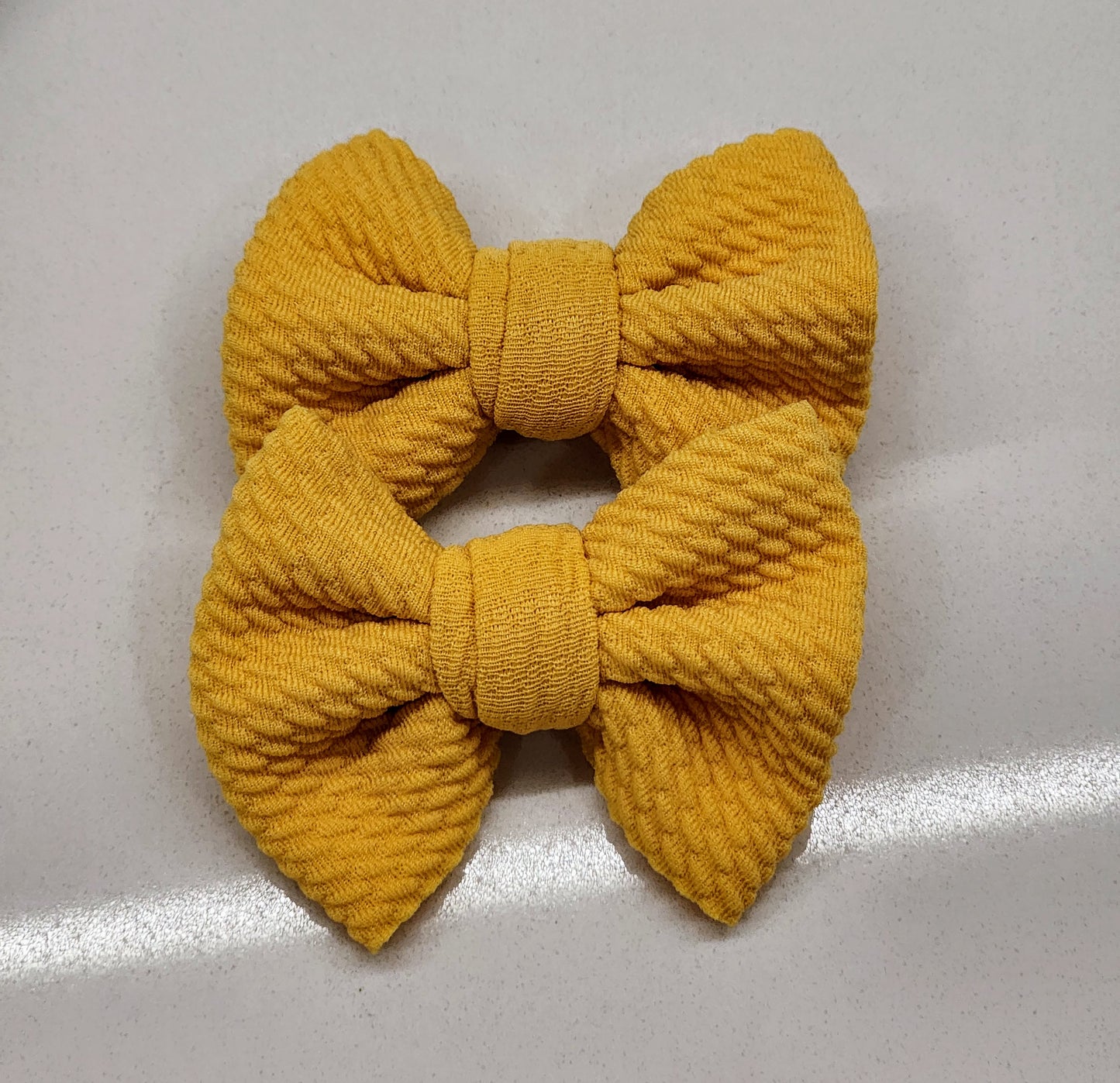 Lemon- Bullet Fabric Mini Bow Set