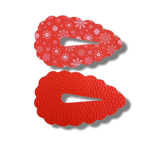 Holiday Snow Flakes 3" Snap Clip Set