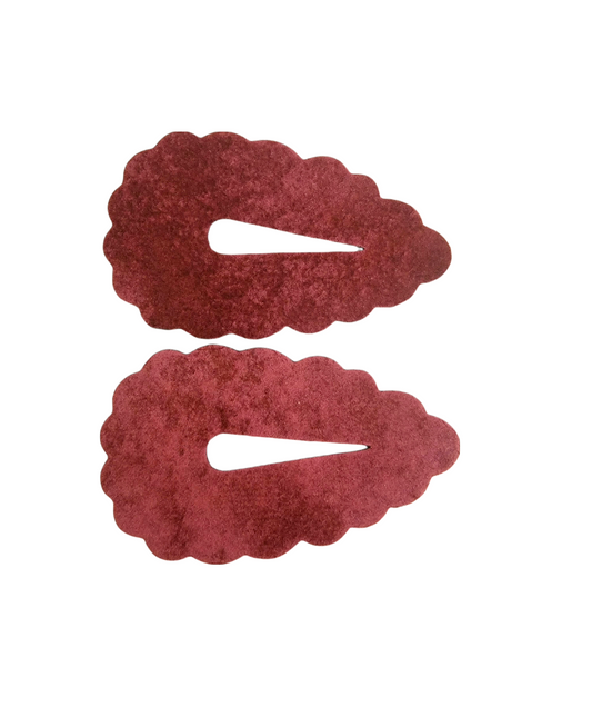 Velvet 3" Scalloped Snap Clip Set