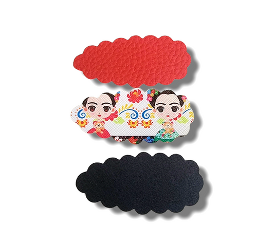 Frida 2.5" Scalloped Snap Clip Set