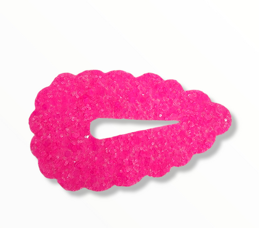 Glitter Hot Pink 3" Snap Clip