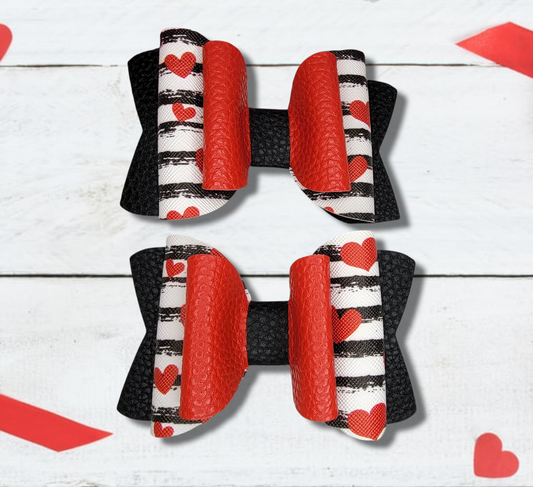 Hearts & Stripes Single Bow