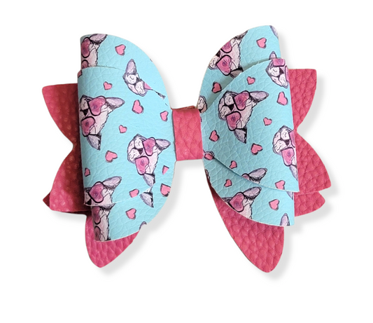 Pink Frenchie Bow