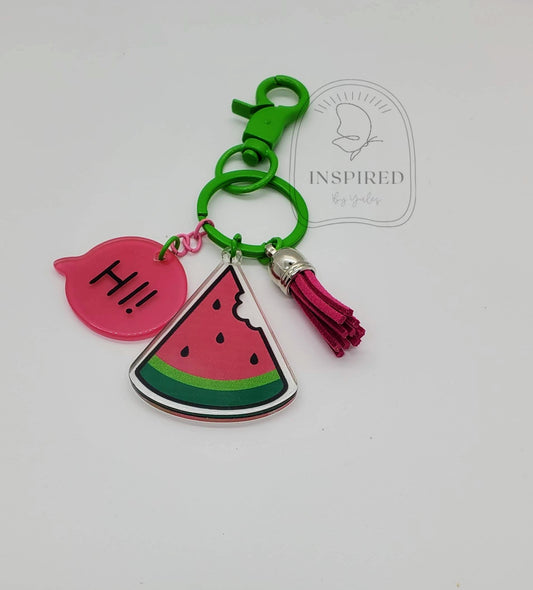 HI WATERMELON KEYCHAIN