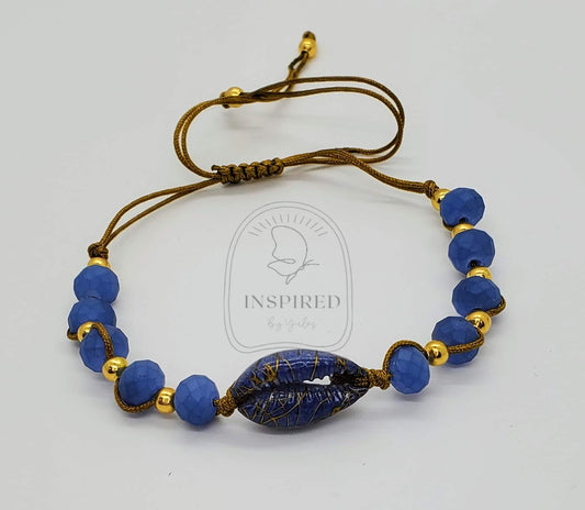 LIMITED-GOLDEN PERIWINKLE SEASHELL  ADJUSTABLE BRACELET