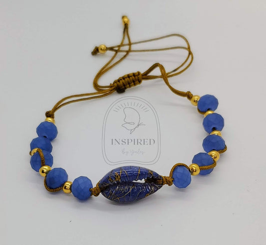LIMITED-GOLDEN PERIWINKLE SEASHELL  ADJUSTABLE BRACELET