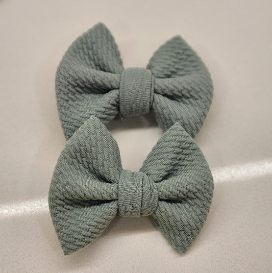 Green- Bullet Fabric Mini Bow Set