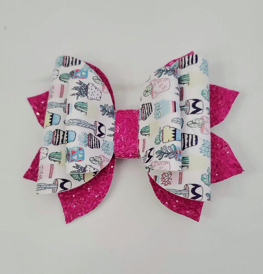 4" Cactus Plant Hair Bow