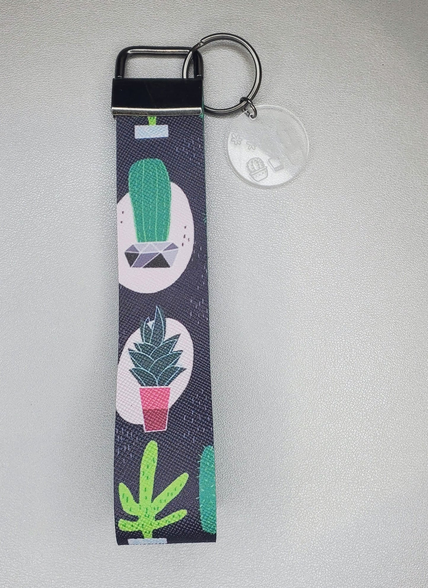 Cactus Hugs Wristlet Keychain
